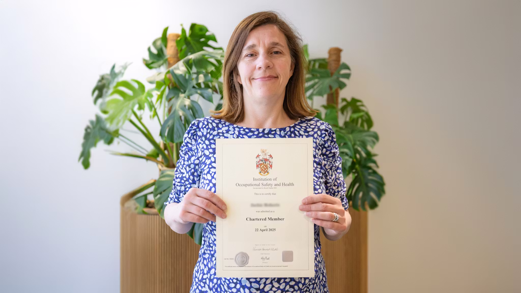 Celebrating Success: Jackie Becomes a Chartered Member of IOSH - DENTON